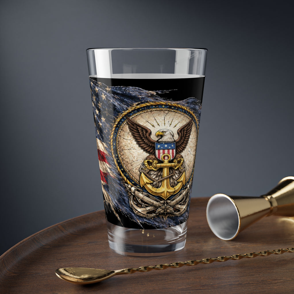 z-*US NAVY Flag Pint Glass, 16oz Collection