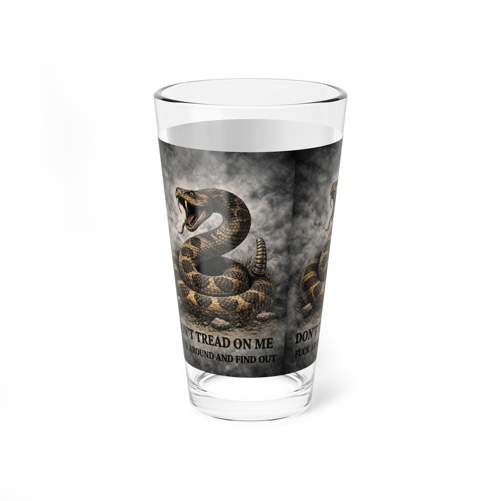 Don't tread on me FAFO pint glass, 16oz