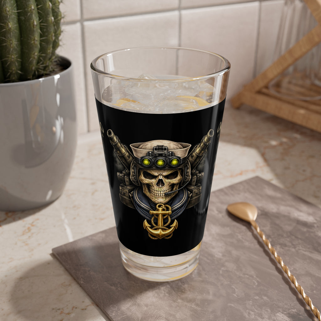z-*US NAVY Skull Pint Mixing Glass, 16oz Collection