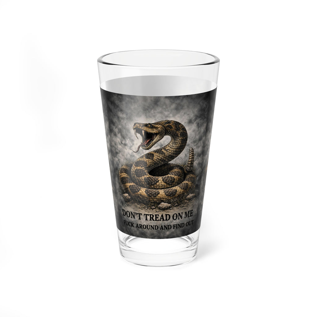 Don't tread on me FAFO pint glass, 16oz