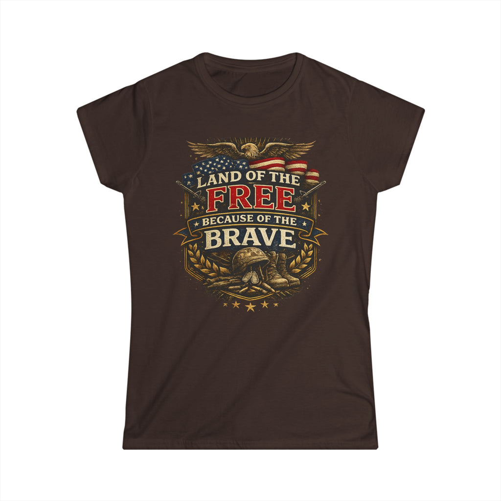 Land of the free Because of the Brave  Women's Tee