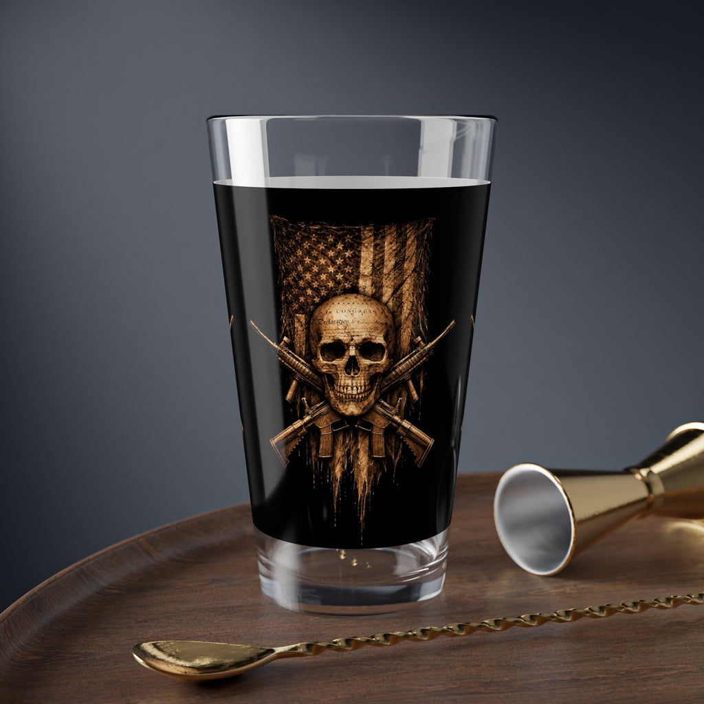 z-#1 Independence Skull Pint Glass, 16oz Collection