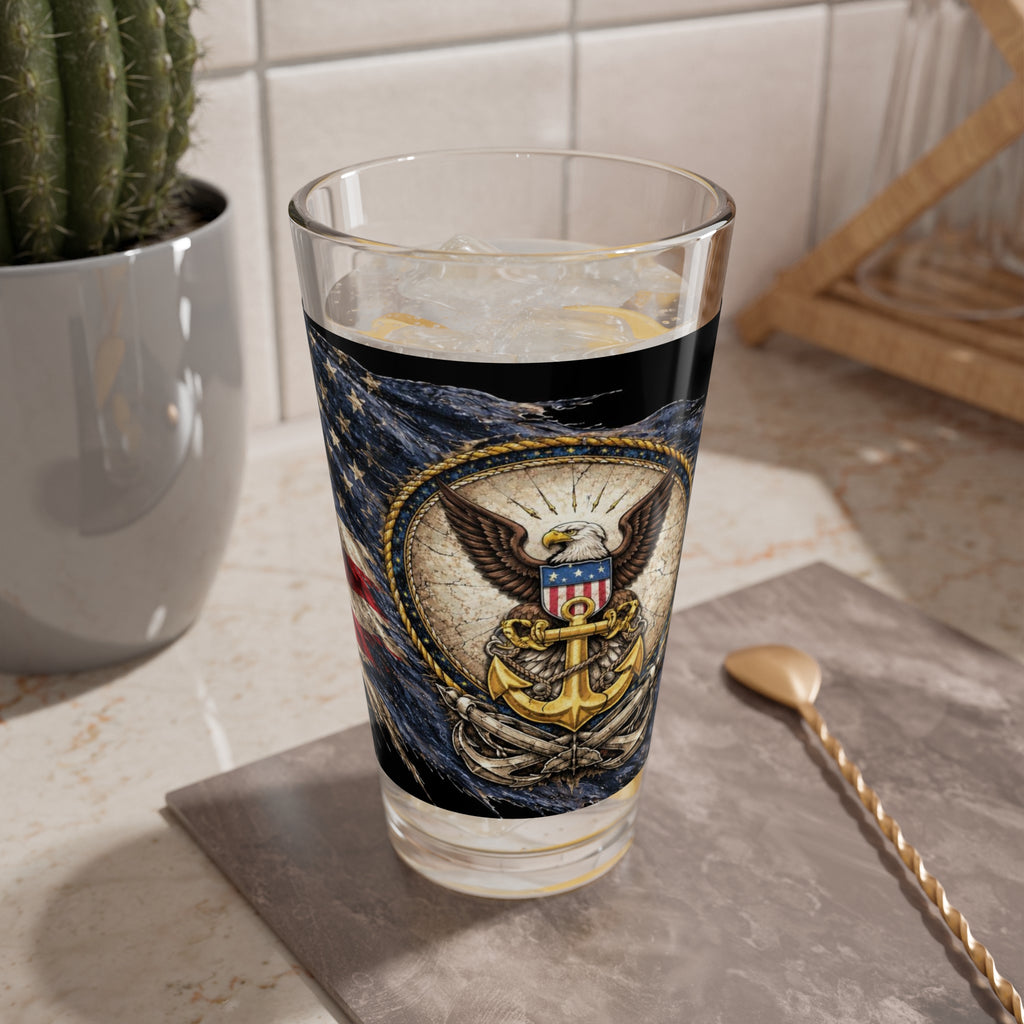 z-*US NAVY Flag Pint Glass, 16oz Collection