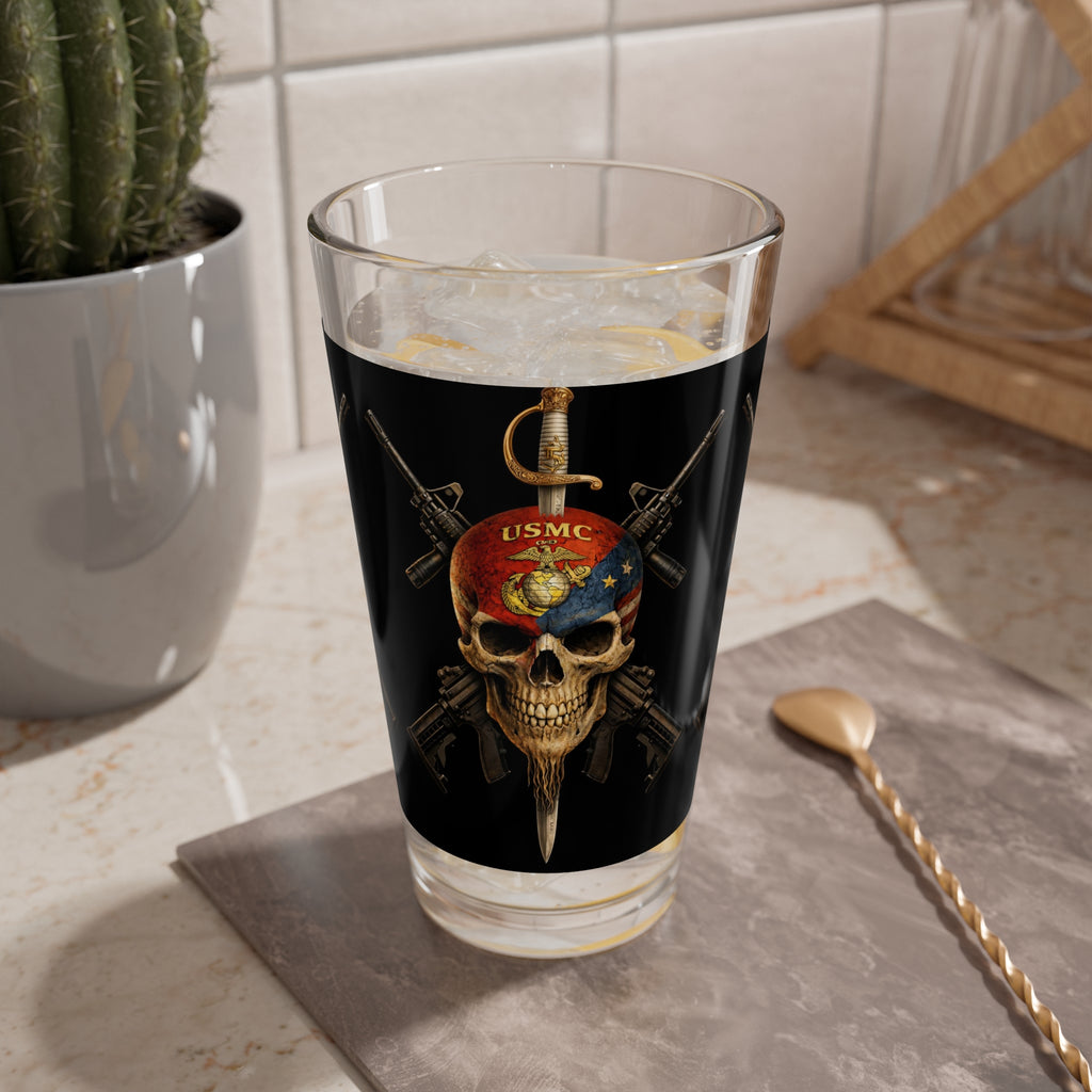 z--USMC Skull Pint Glass, 16oz Collection