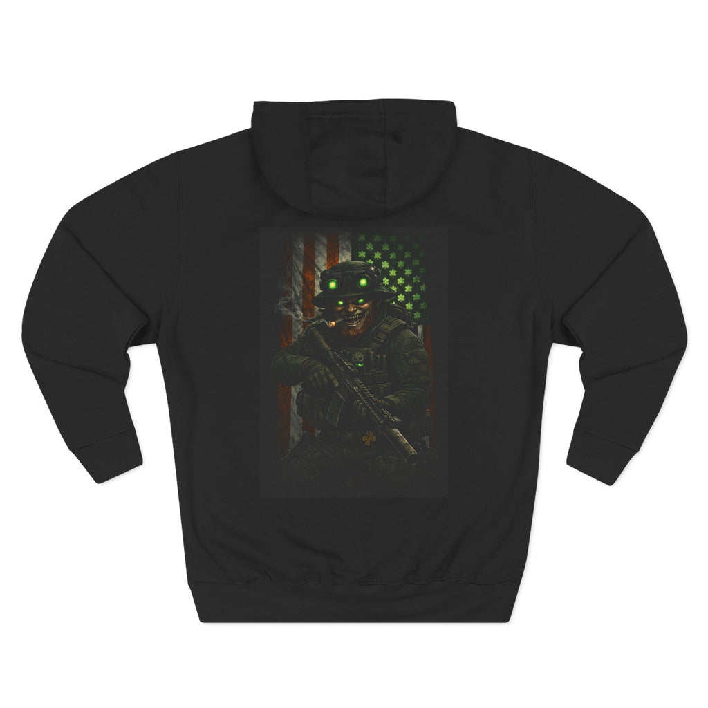 Black OPS Leprechaun Three-Panel Fleece Hoodie