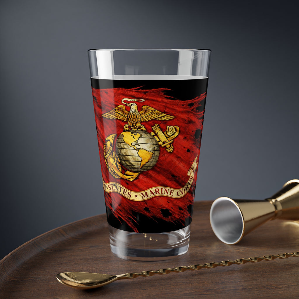 z--USMC Flag Pint Glass, 16oz Collection