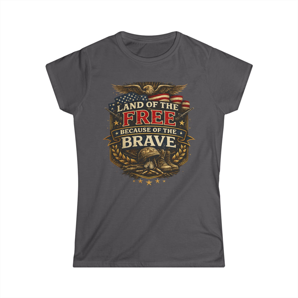 Land of the free Because of the Brave  Women's Tee