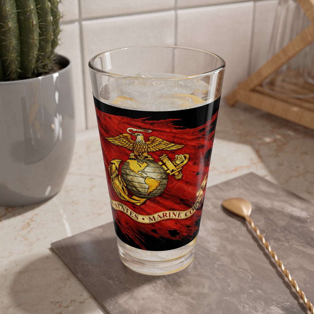 z--USMC Flag Pint Glass, 16oz Collection