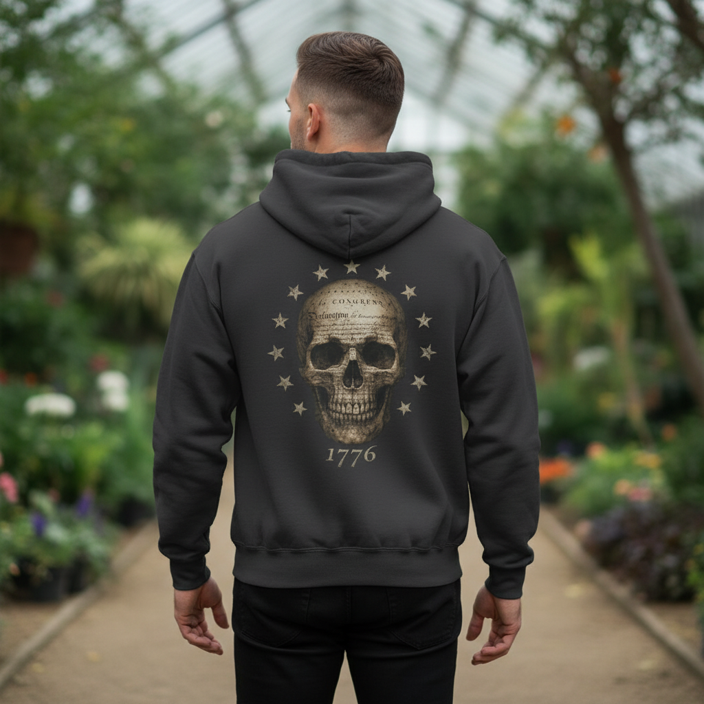 1776 Independence skull,  Premium Hoodie