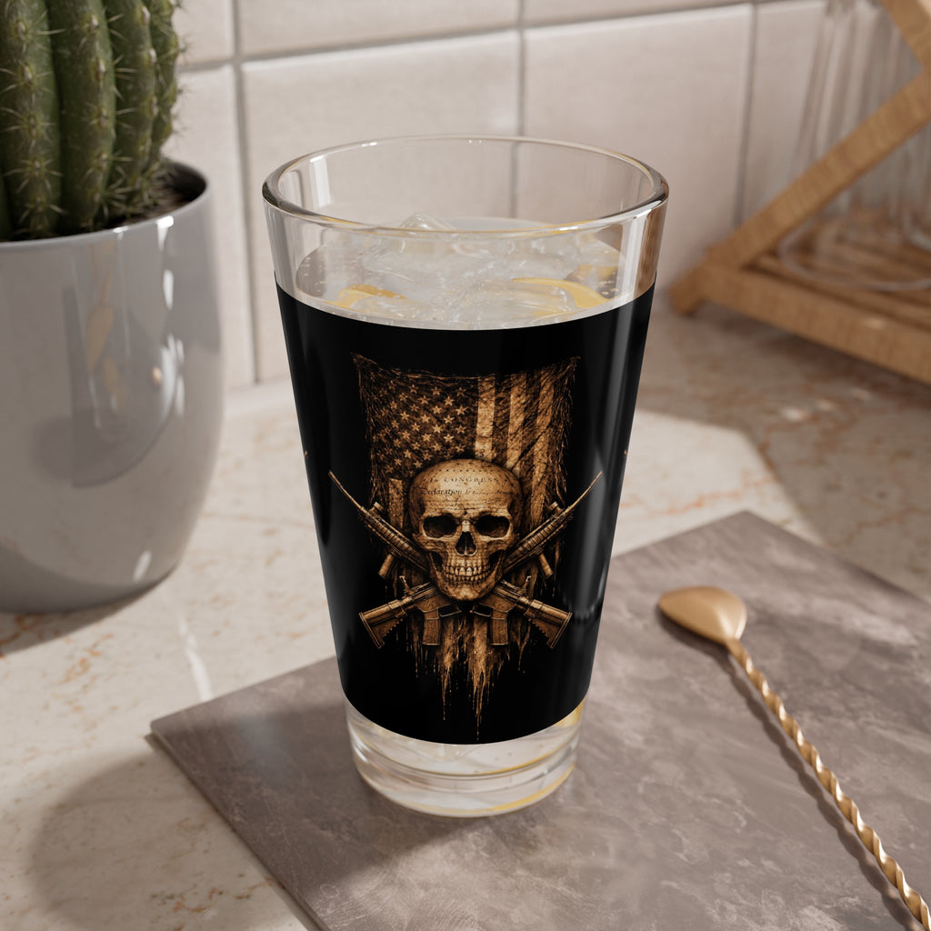 z-#1 Independence Skull Pint Glass, 16oz Collection