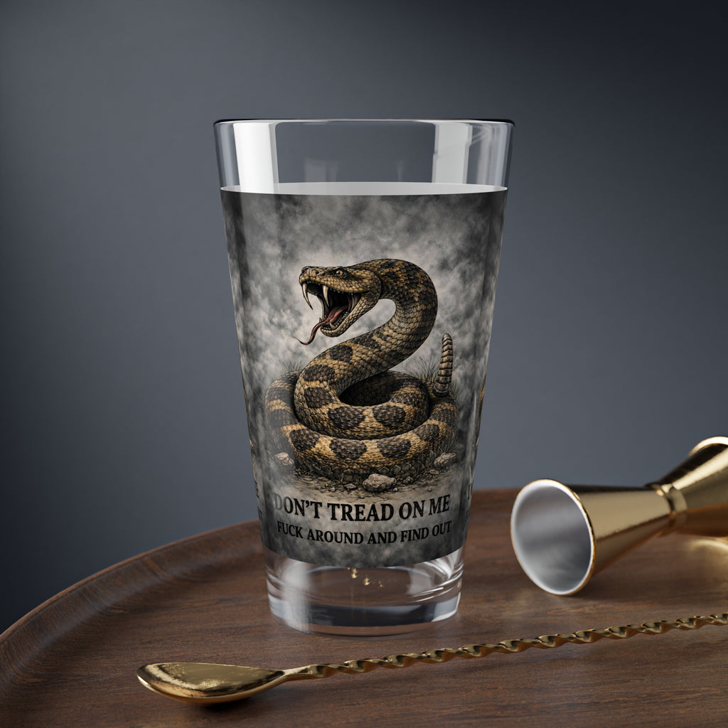 Don't tread on me FAFO pint glass, 16oz